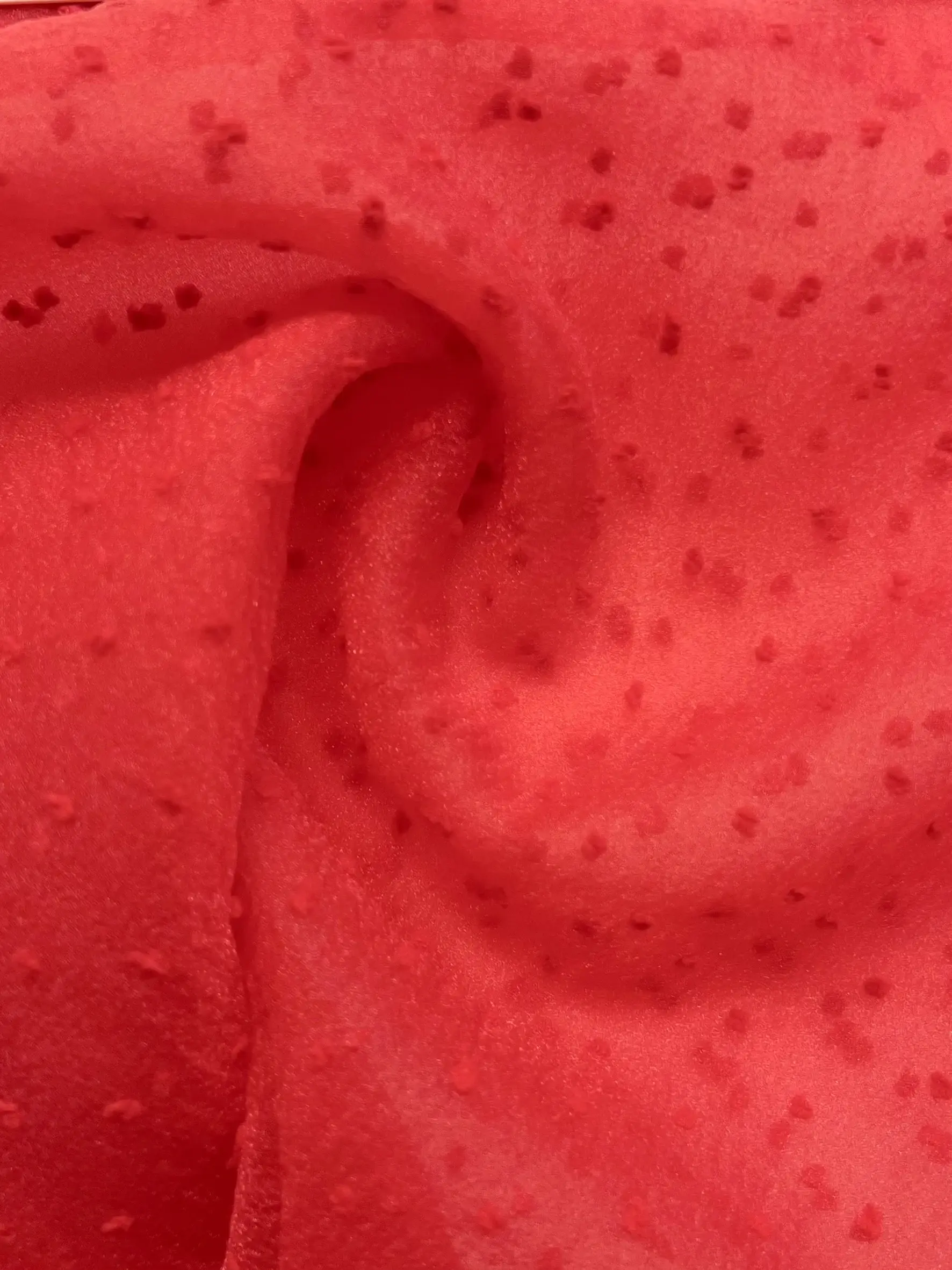Polyester Swiss Dot Crinkle Organza in Red