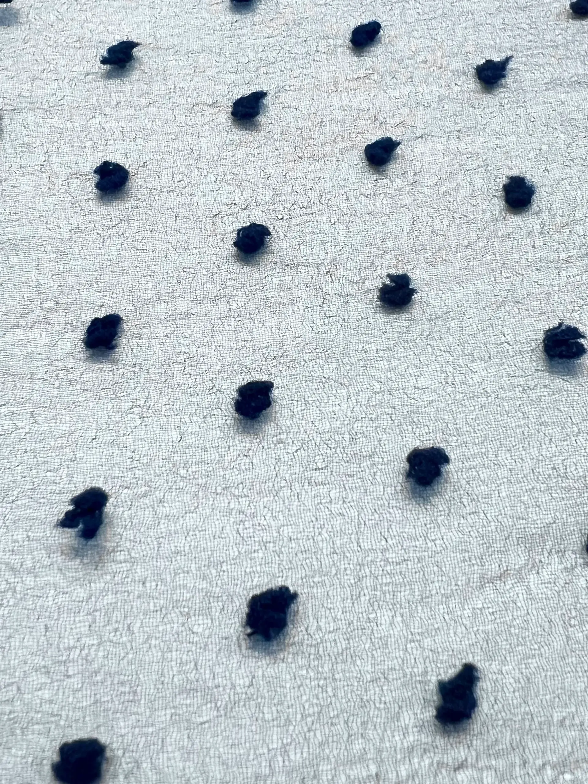 Polyester Swiss Dot Crinkle Organza in Navy