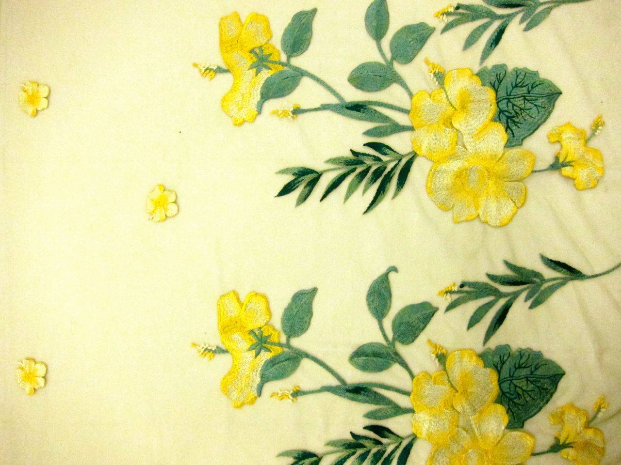 Embroidered Floral Border Illusion0