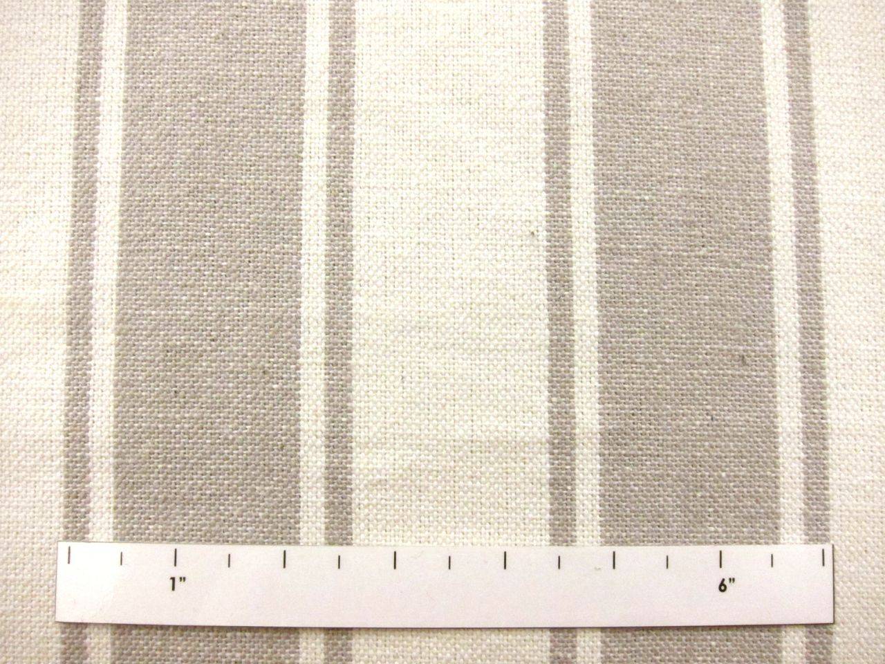 Cotton Upholstery 2.75" Stripe In Pewter and White0