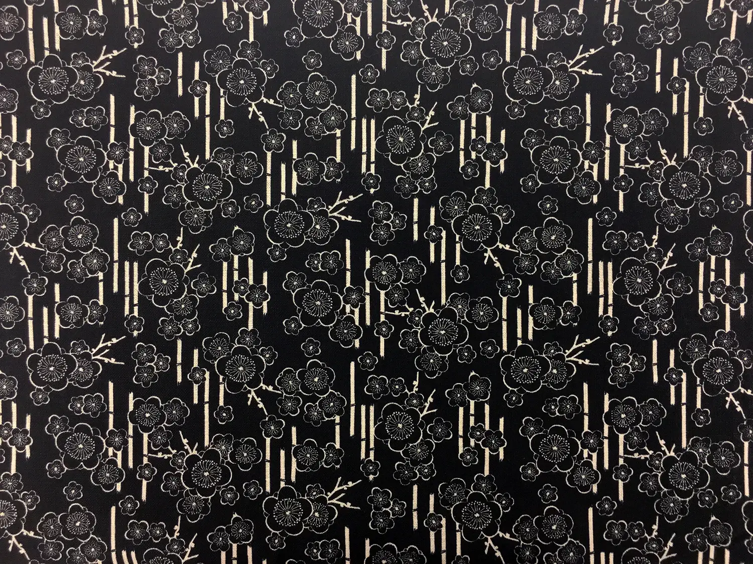 Japanese Cotton Floral Print in Navy0