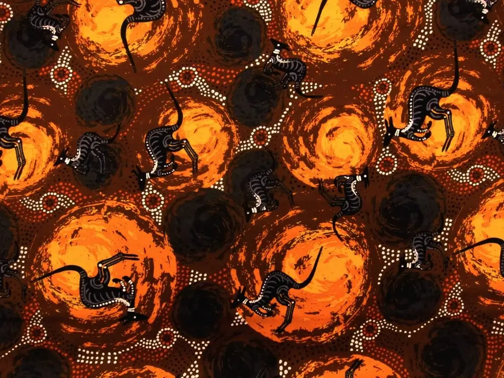 Australian Cotton Print With Aboriginal Motif0