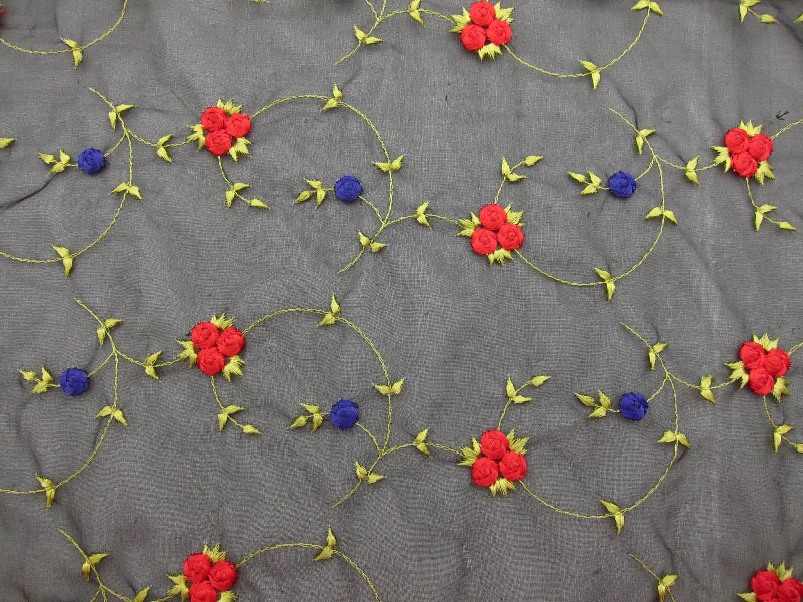 Embroidered Silk Organza0
