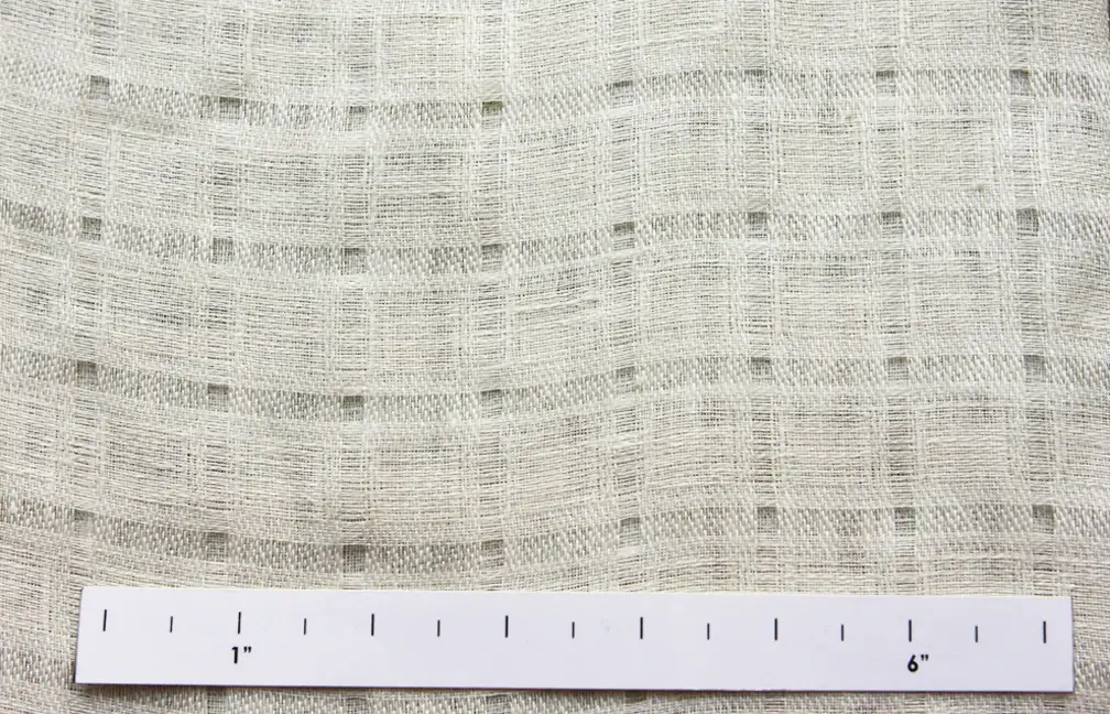 Linen Nylon Novelty Plaid Ecru1