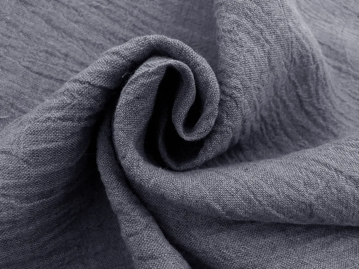 Crinkled Linen Gauze in Denim1