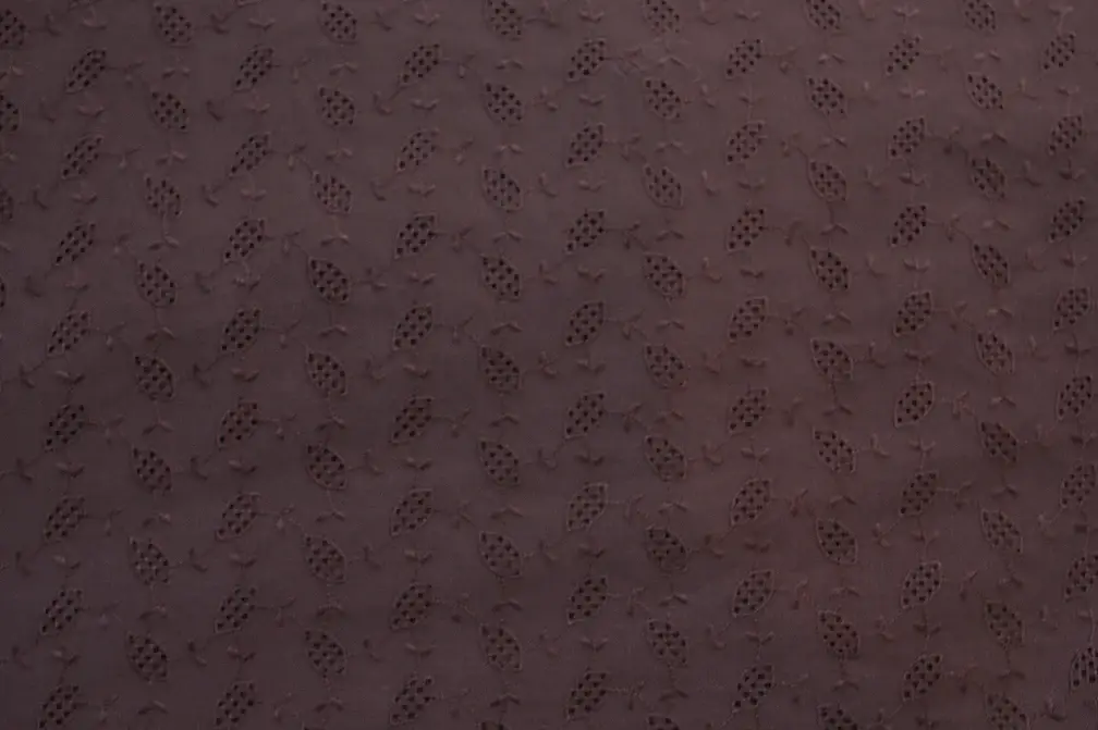 Cotton Voile Eyelet in Brown1