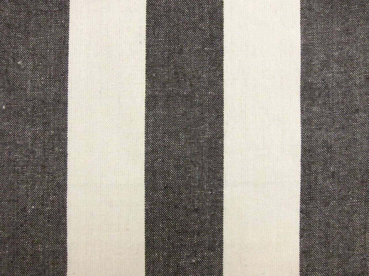 Cotton Upholstery 3" Stripe in Chocolate And Ivory0