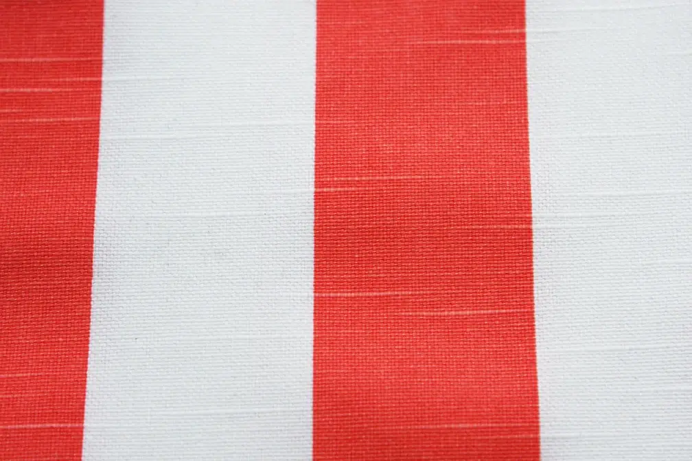 Cotton Canvas 2" Stripe In Neon Orange And White2