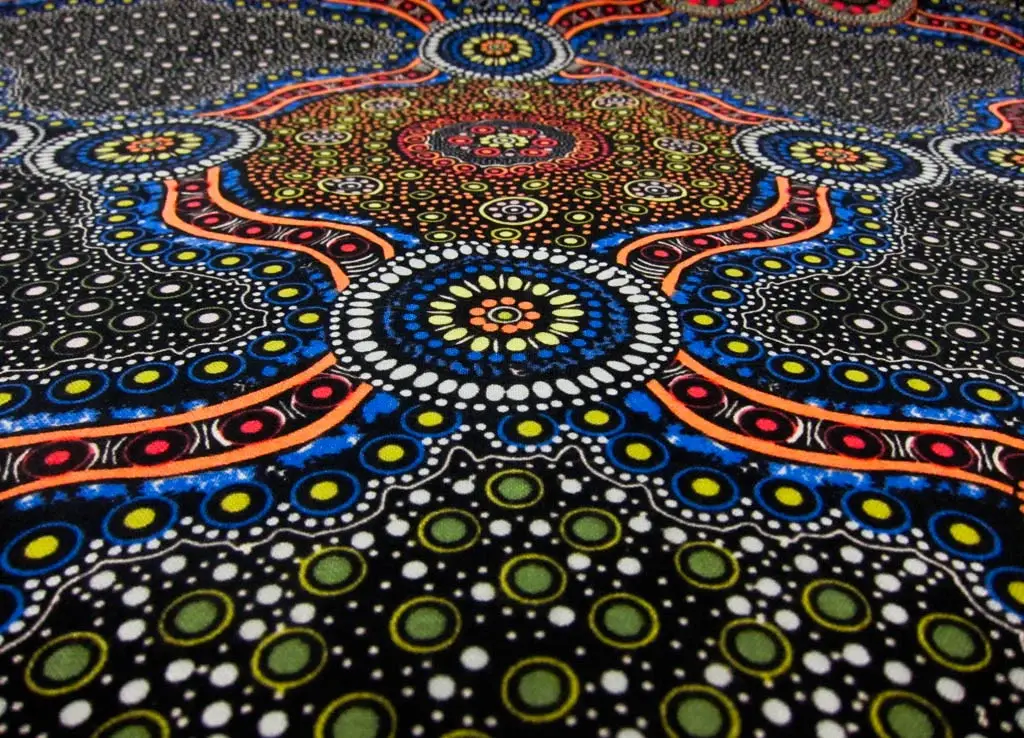 Australian Cotton Print With Aboriginal Motif2