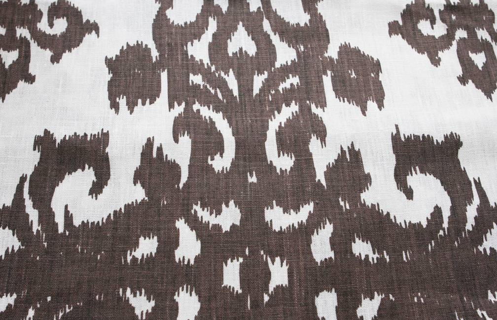Linen Upholstery Ornamental Ikat Print0