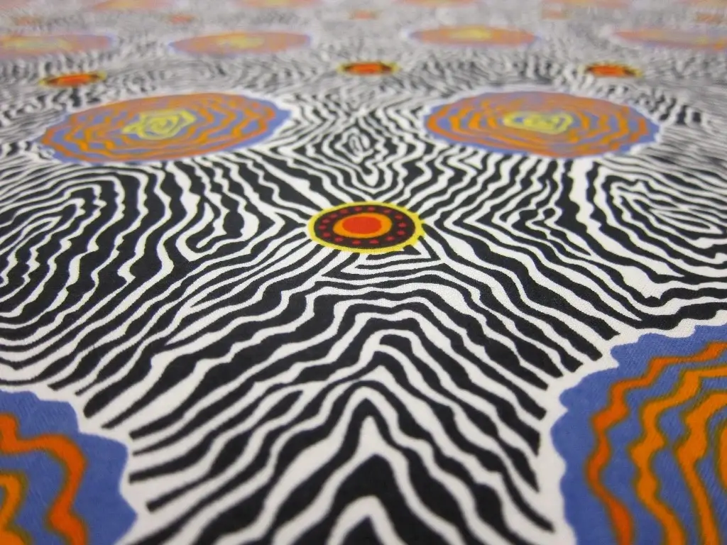 Australian Cotton Print With Aboriginal Motif2