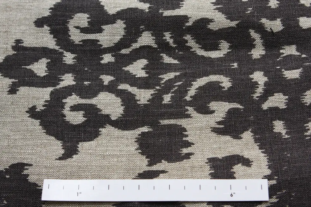 Linen Upholstery Ornamental Ikat Print2