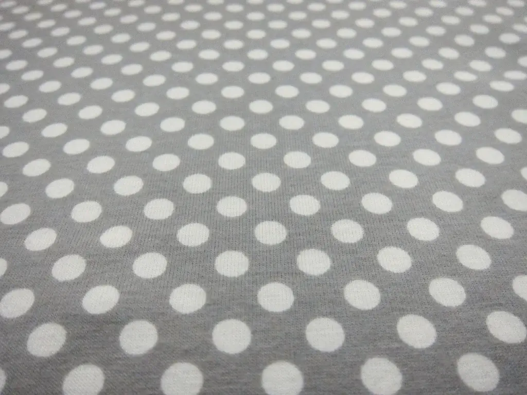Cotton Jersey Polka Dot Print in Grey2