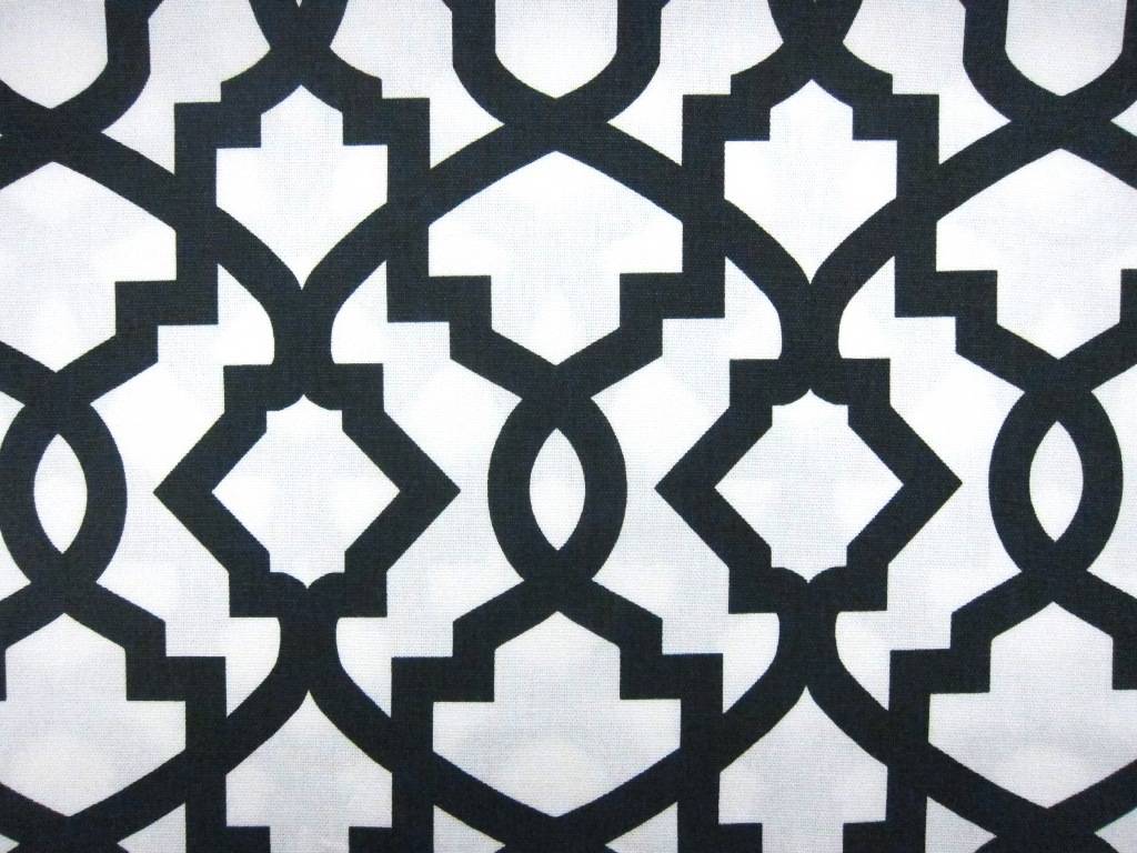 Charcoal Imperial Trellis Cotton Canvas Print0