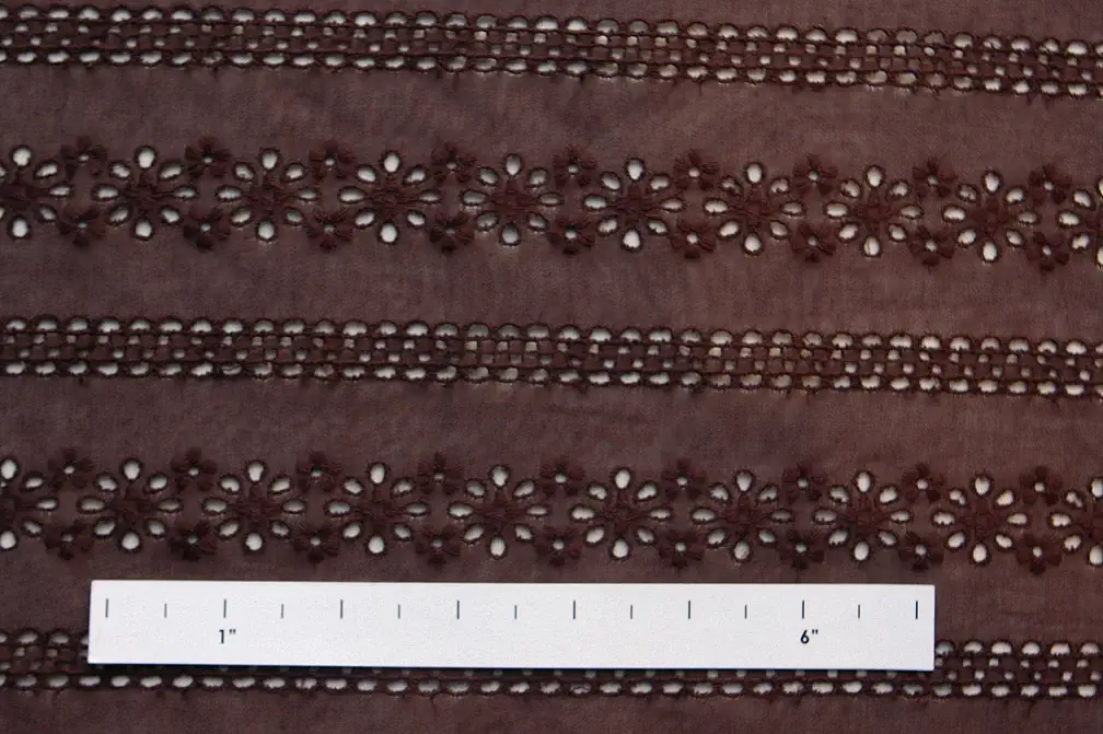 Cotton Voile Eyelet in Brown0