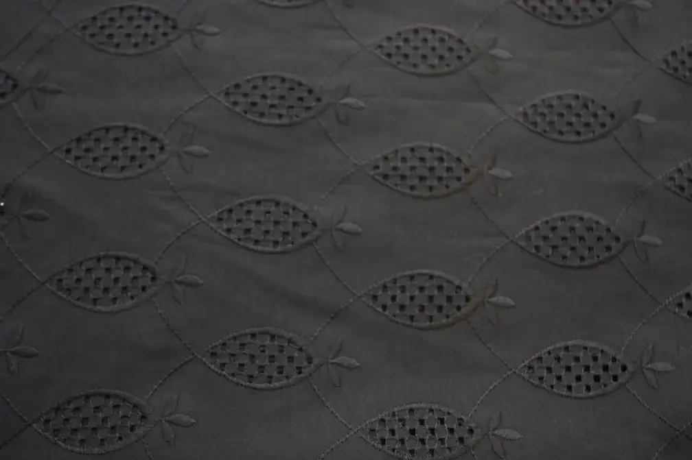 Cotton Voile Eyelet in Black2