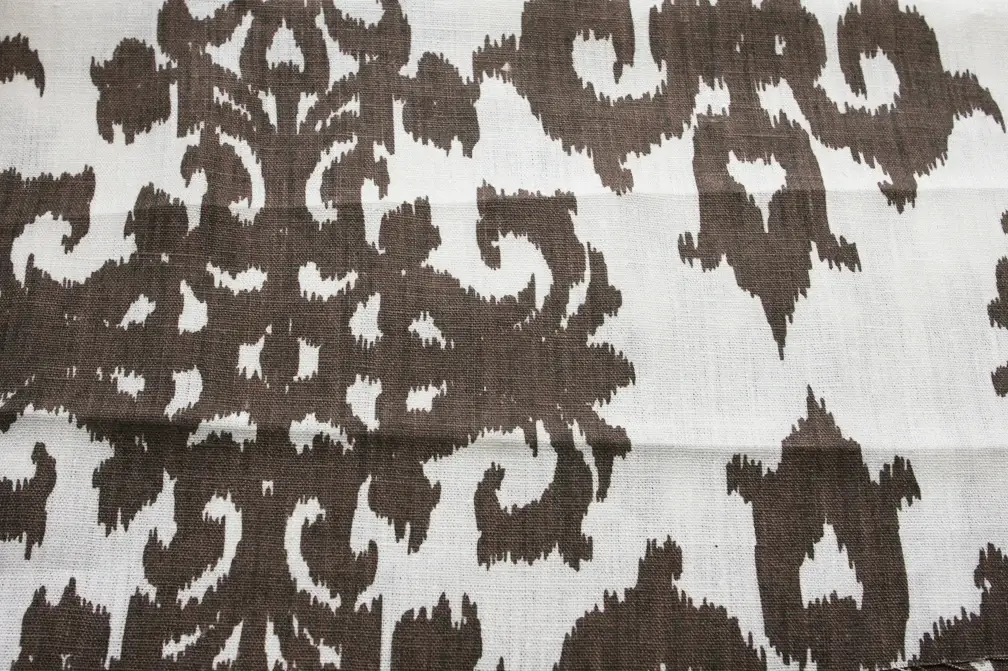 Linen Upholstery Ornamental Ikat Print1