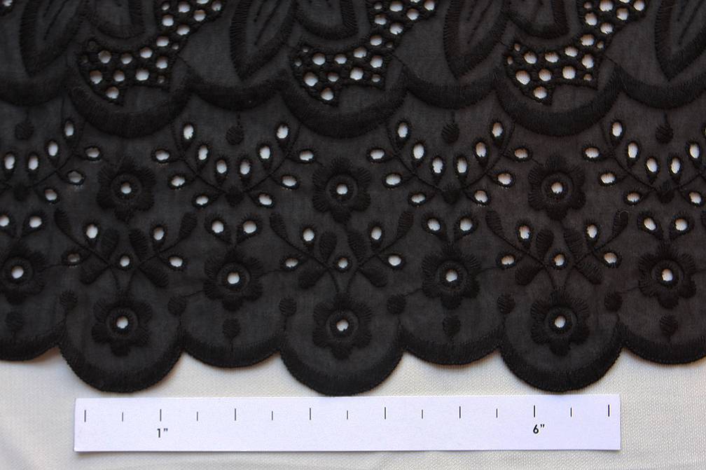 Cotton Eyelet in Black0