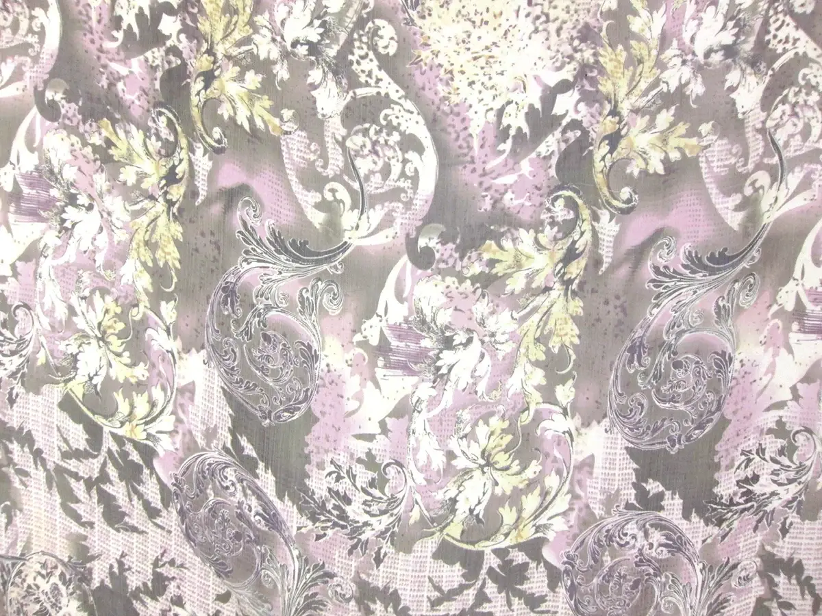Printed Crinkle Silk Chiffon0
