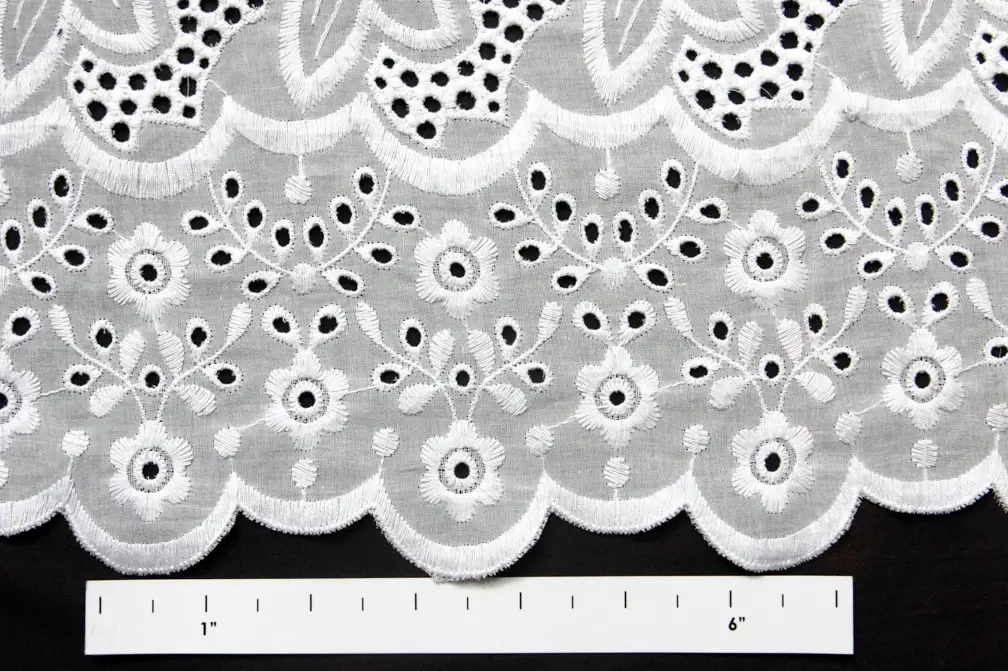 Cotton Eyelet in White0