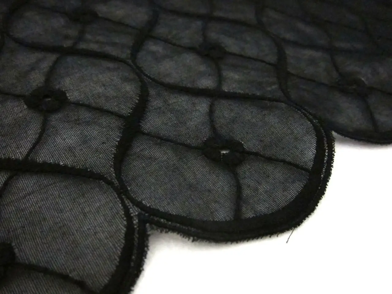 Embroidered Cotton Voile Eyelet in Black2