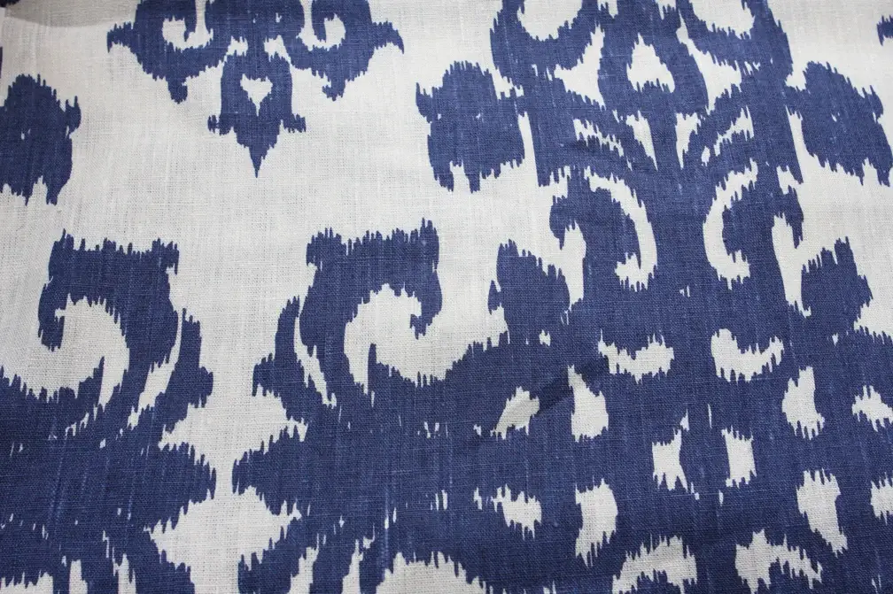 Linen Upholstery Ornamental Ikat Print1