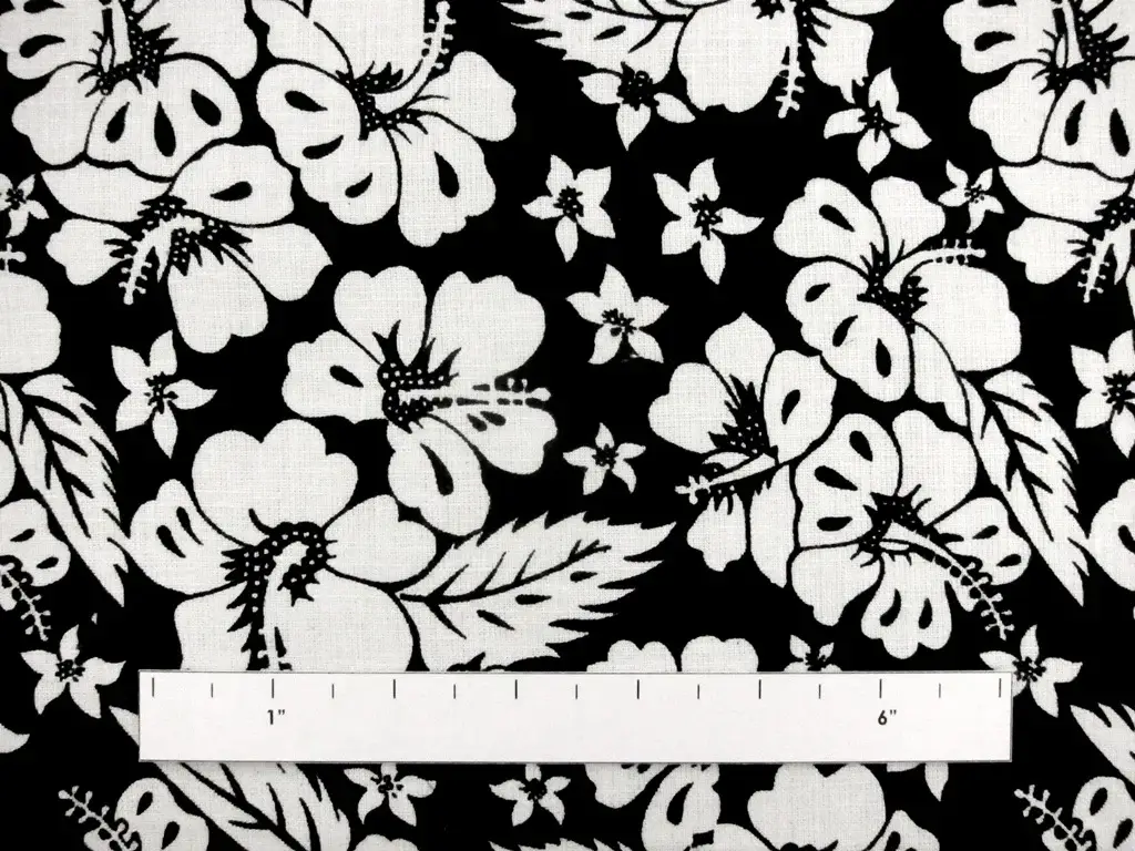 Linen Hibiscus Flower Print1