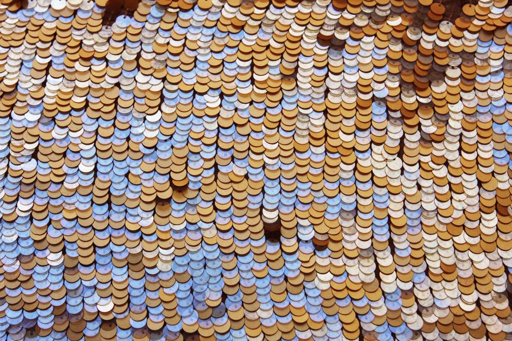 Pailettes on Silk Chiffon1