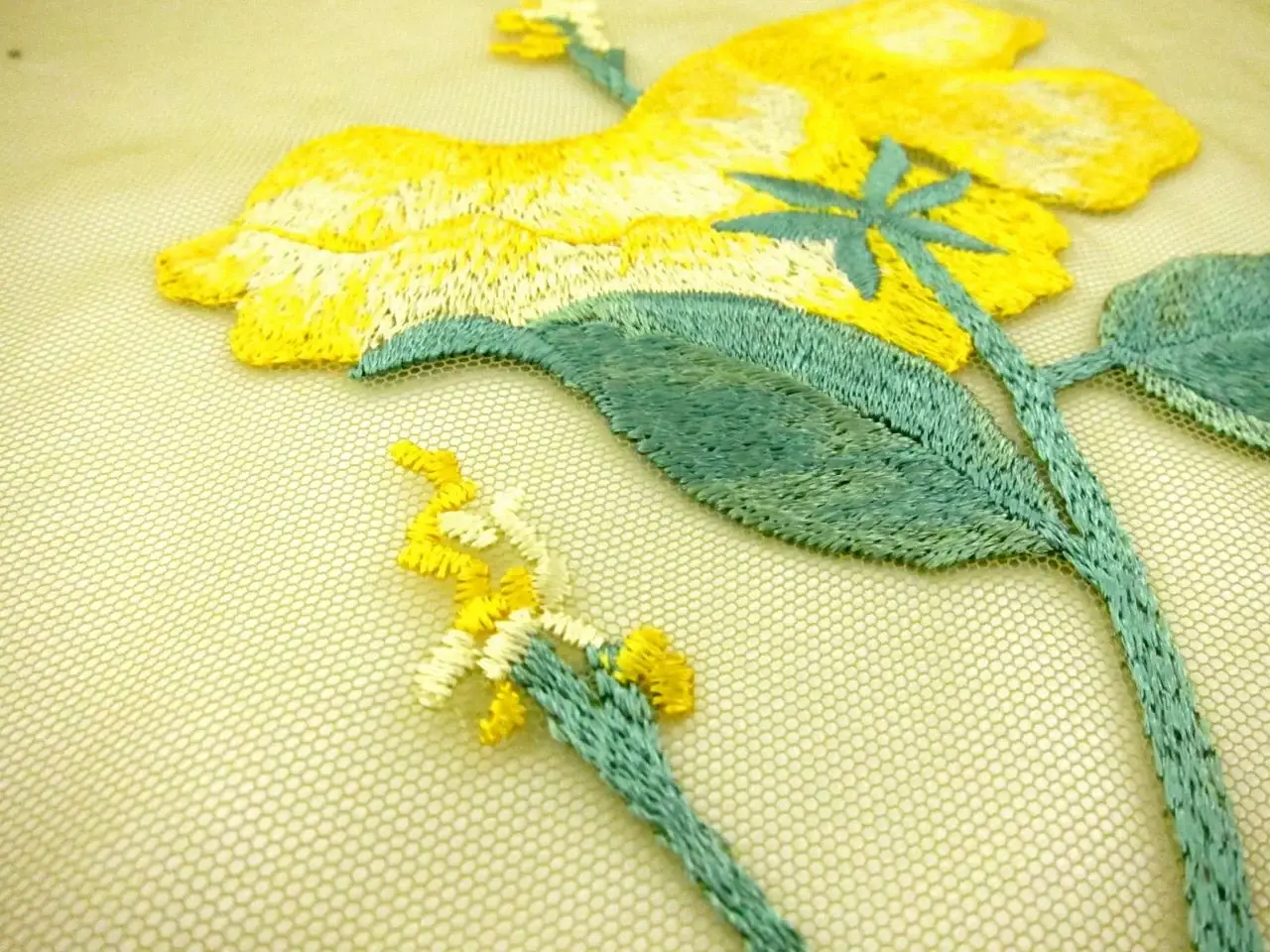 Embroidered Floral Border Illusion2