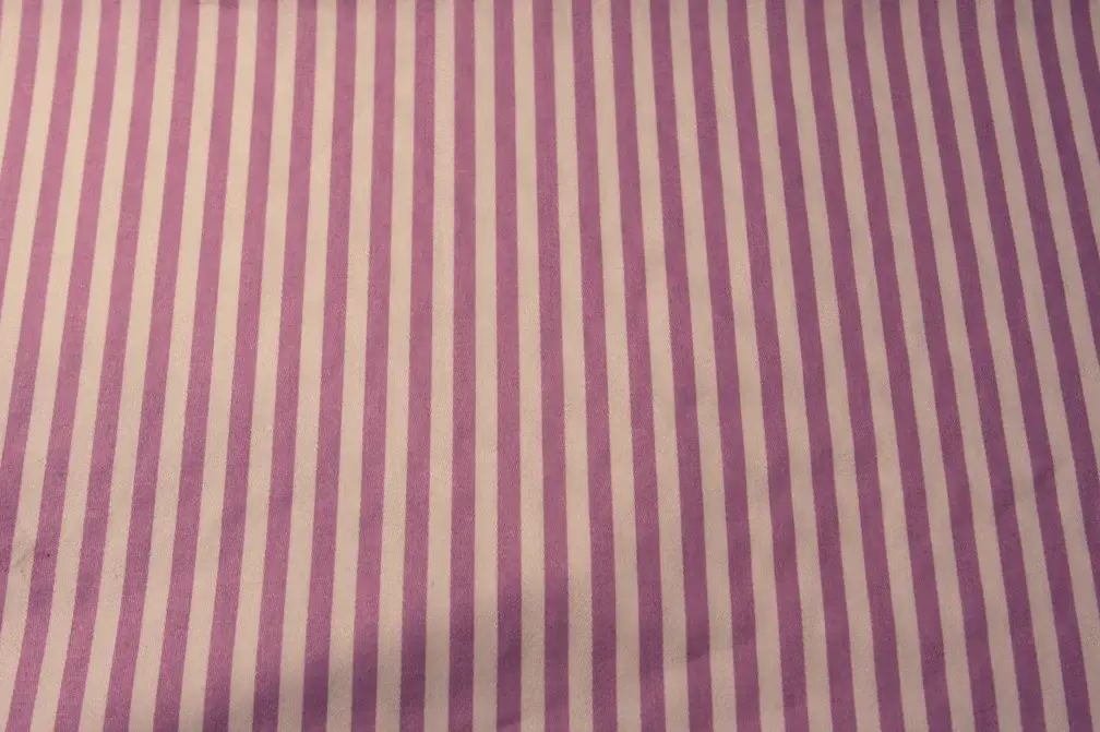 Cotton Sateen 1/4" Stripe In Lilac And White0
