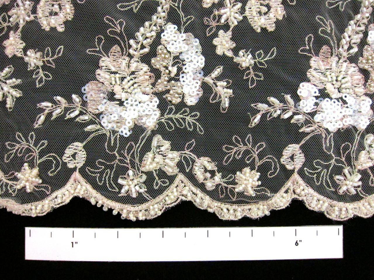 Beaded and Sequined Embroidered Illusion 1