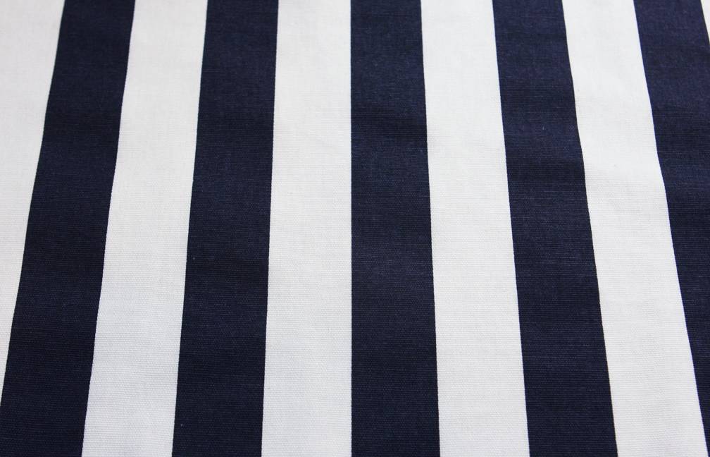 Cotton Canvas 1.5" Stripe In White And Navy0