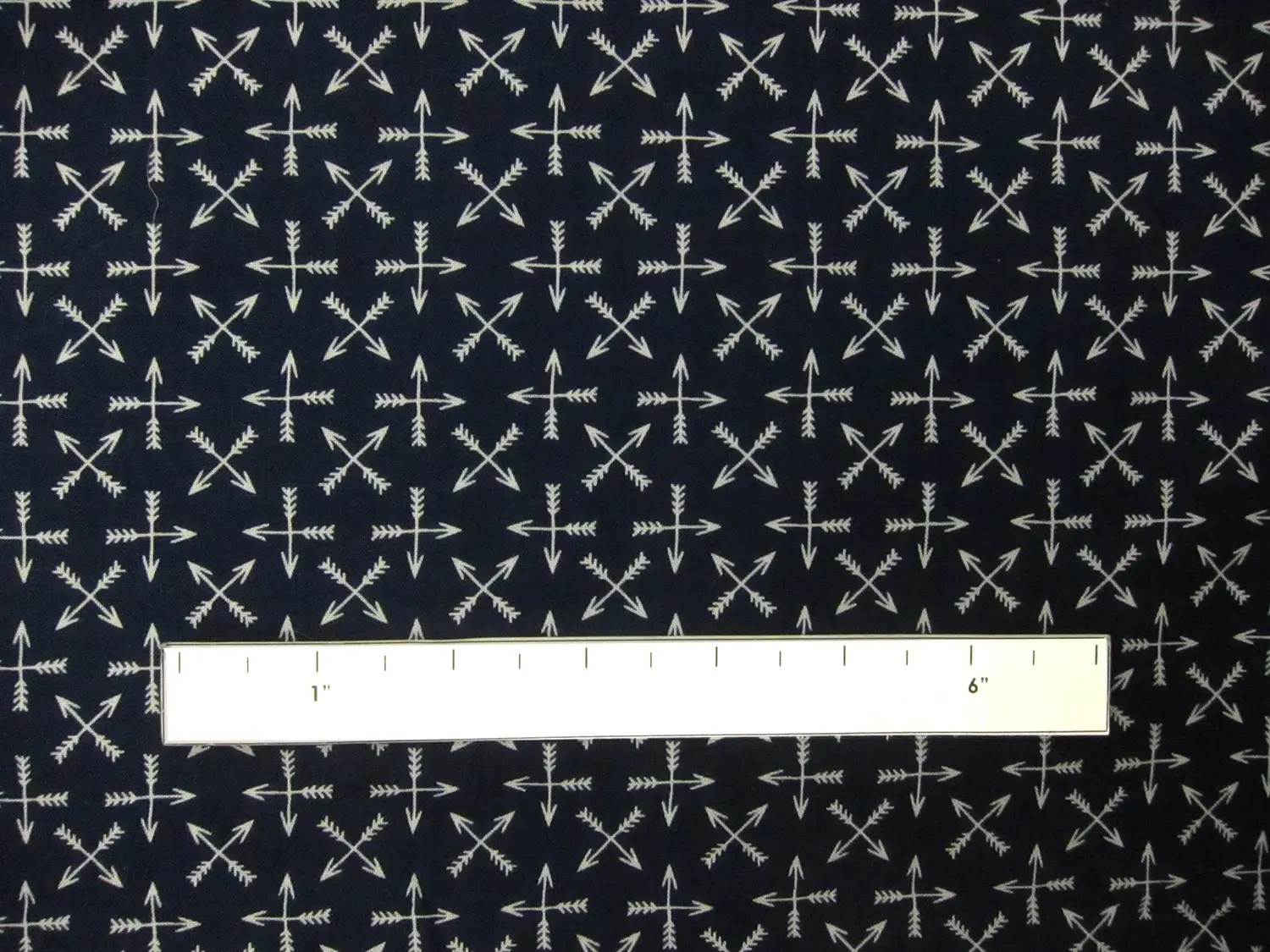 Navy Cotton Broadcloth Print with Crossed Arrows2