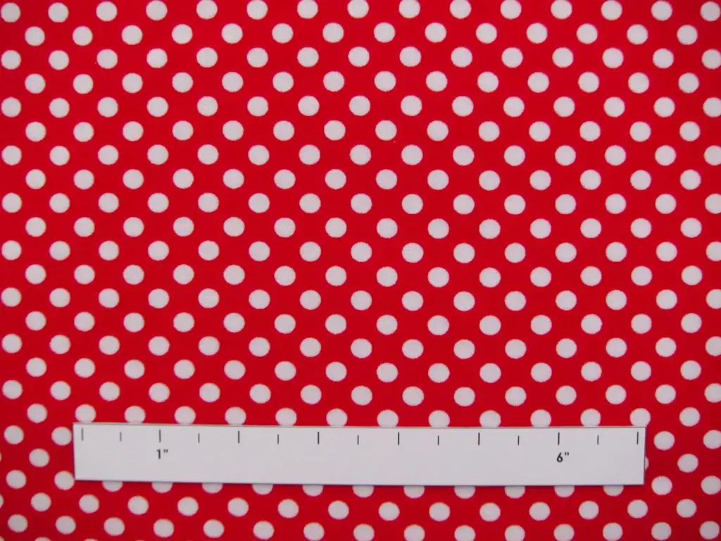 Cotton Jersey Polka Dot Print in Red1