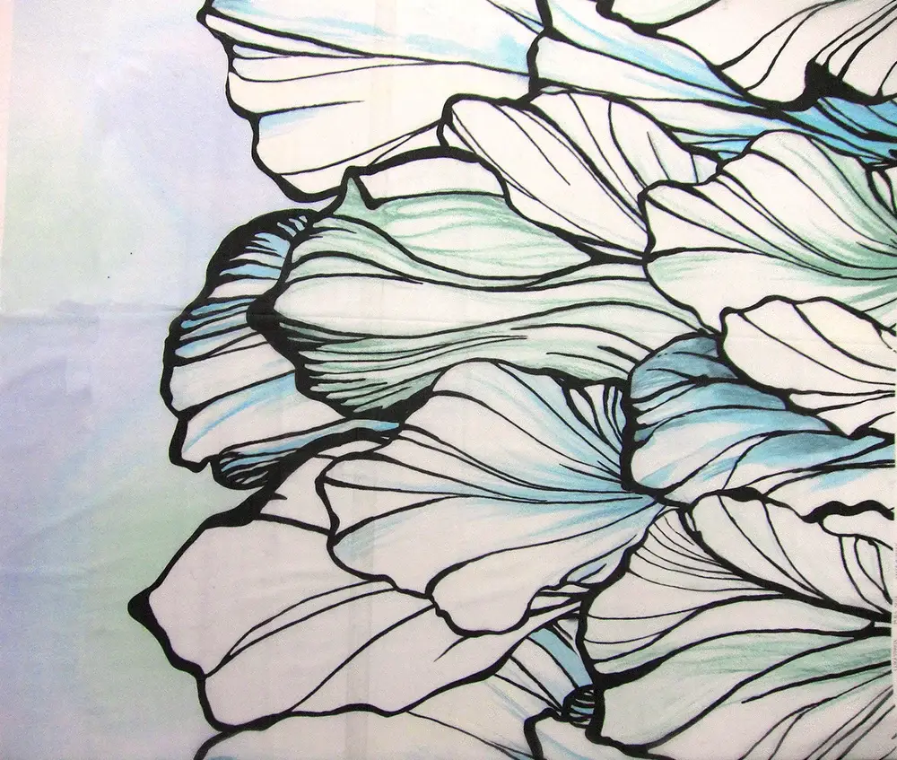 Printed Silk Organza0