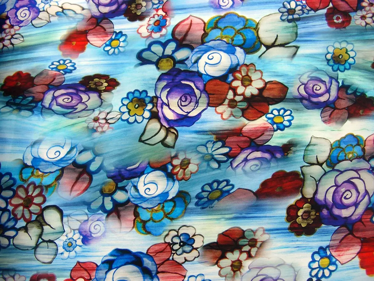 Printed Silk Charmeuse0