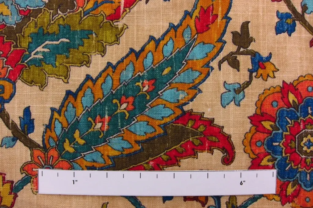 Linen Upholstery Paisley Print1