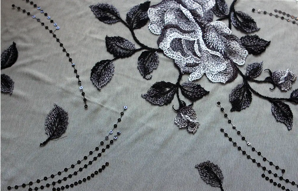 Embroidered Illusion with Sequins0