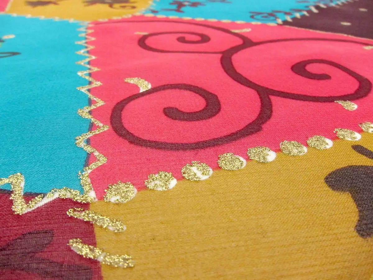 Metallic Printed Silk Chiffon1