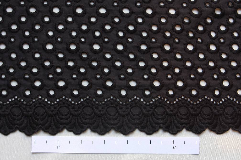 Cotton Eyelet in Black0