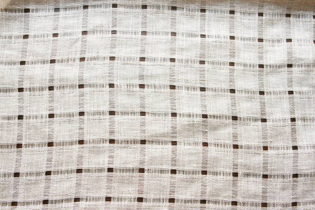 Linen Nylon Novelty Plaid Ecru0