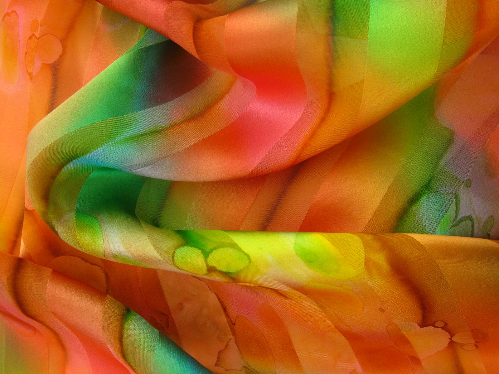 Tie Dye Satin Stripe Silk Chiffon2