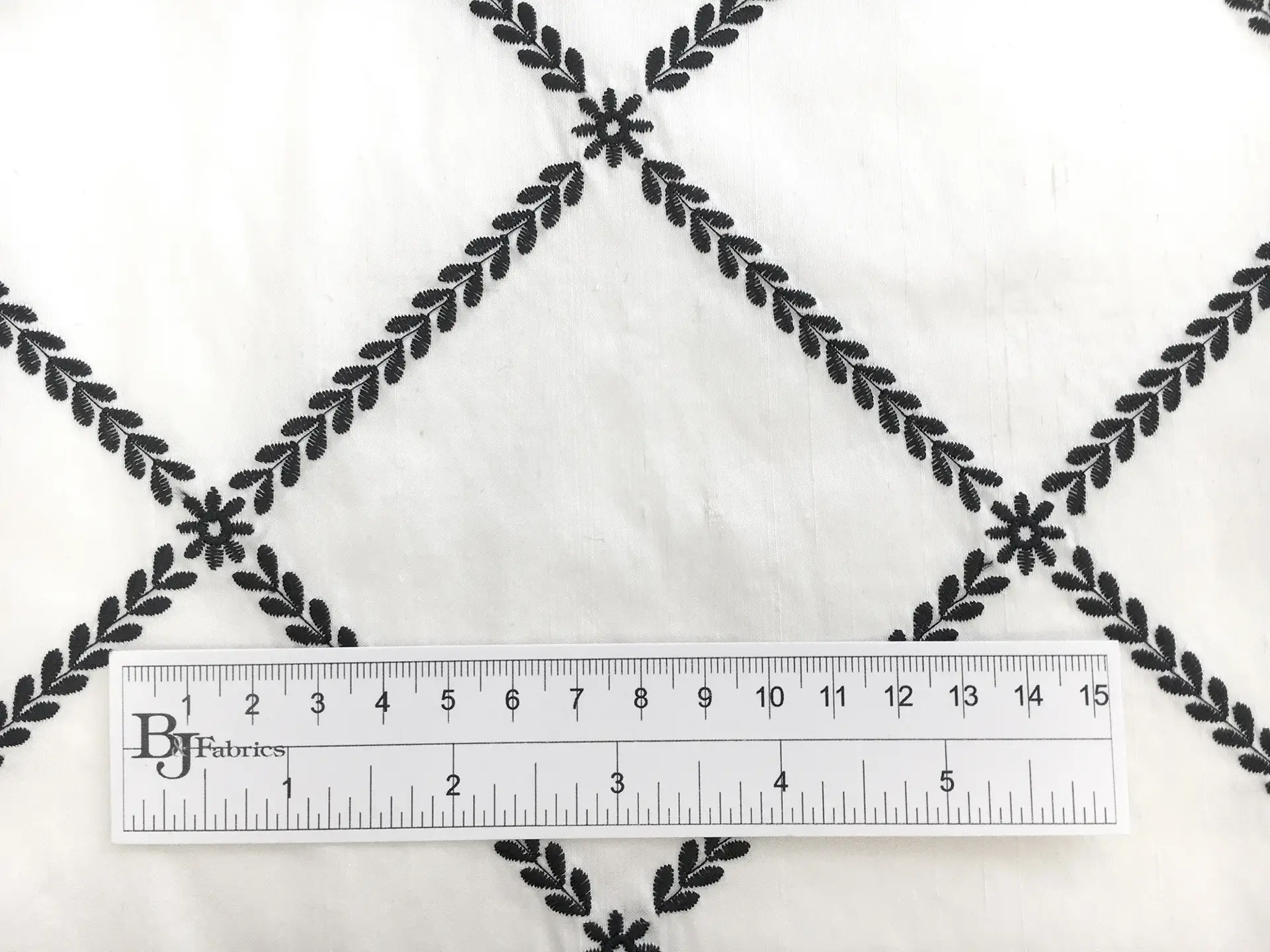 Embroidered Silk Shantung with Diamond Print1