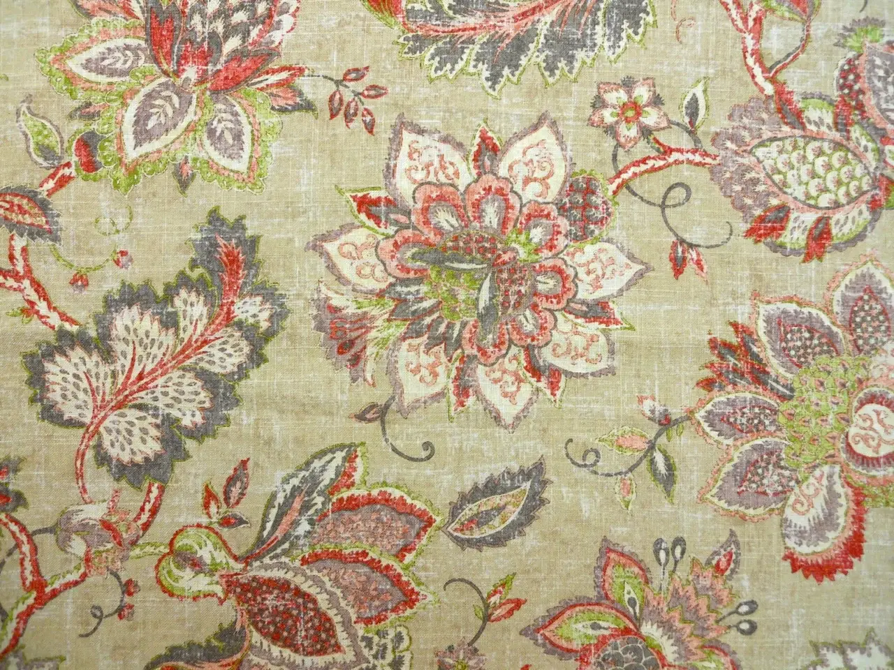 Linen Viscose Upholstery Floral Paisley Print0