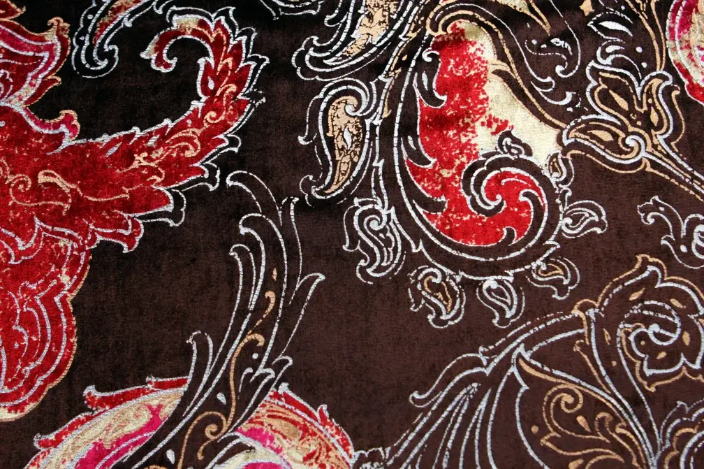 Printed Silk Panné Velvet0