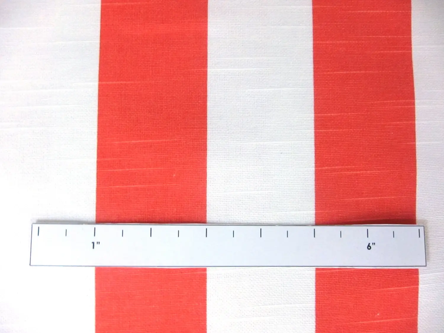 Cotton Canvas 2" Stripe In Neon Orange And White1