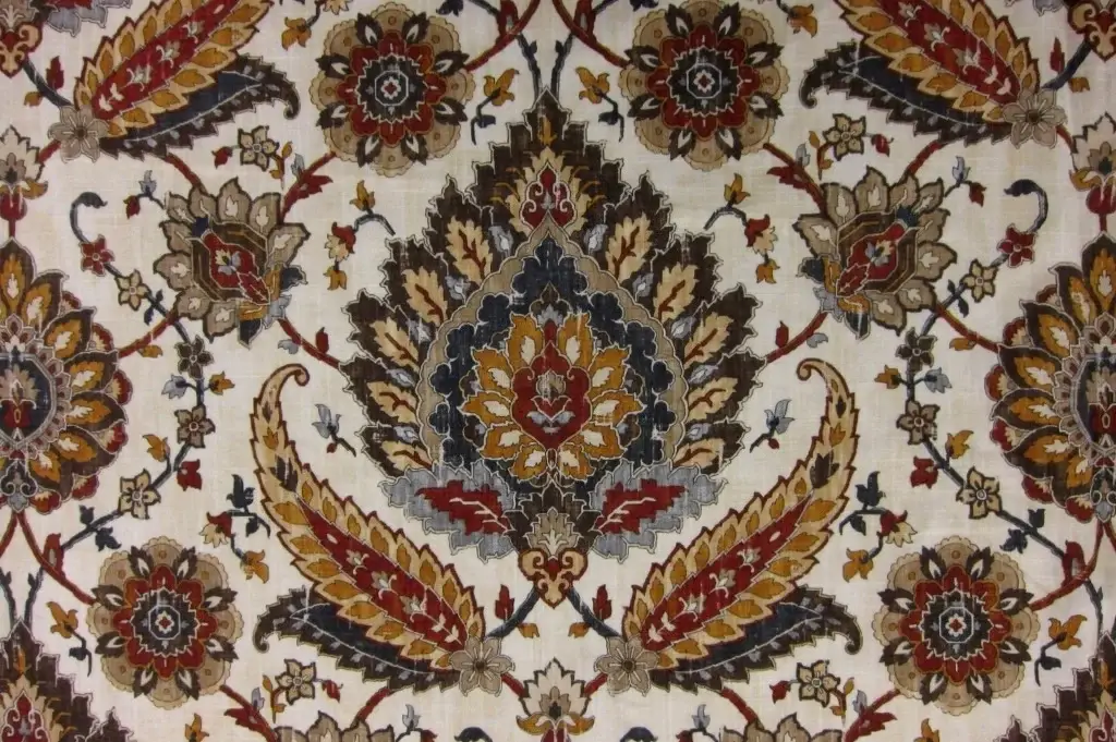 Linen Upholstery Paisley Print0