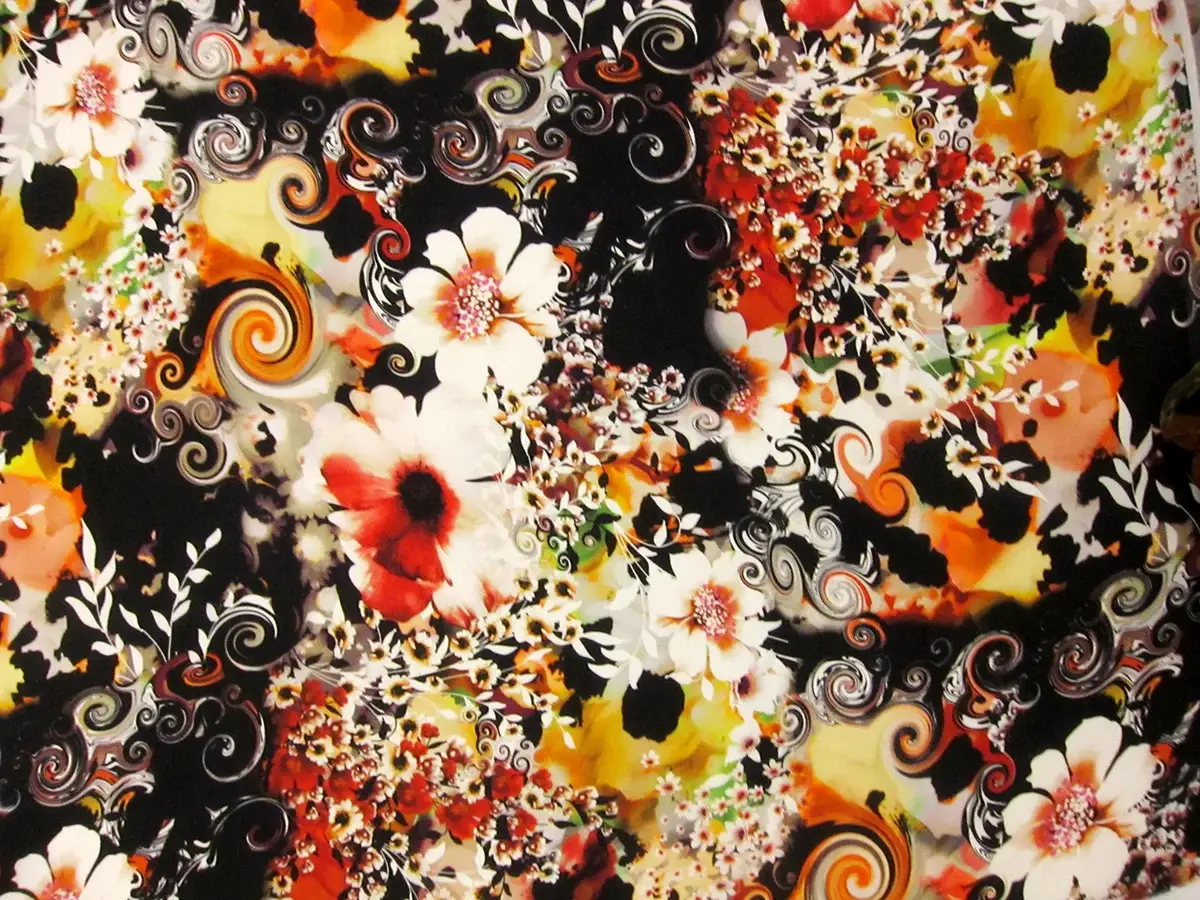 Printed Silk Gazar0