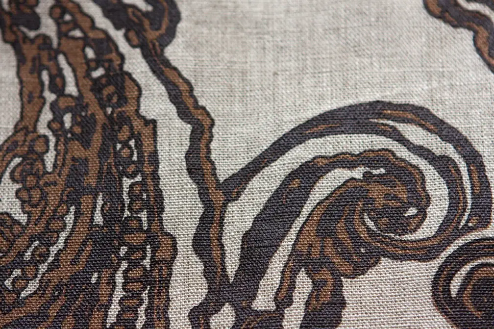 Linen Upholstery Large Paisley Print2