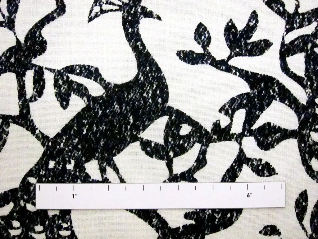Linen Upholstery Peacock Print1